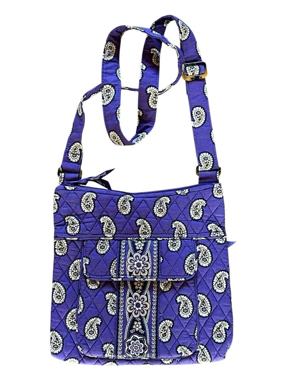 Vera Bradley Quilted Purple Simply Violet Paisley pattern Crossbody Bag